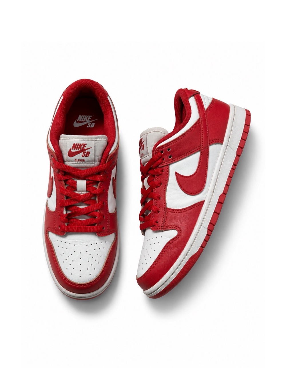 Nike SB Dunk Low University Red White Youth Kids Leather Sneakers Size 12.5C